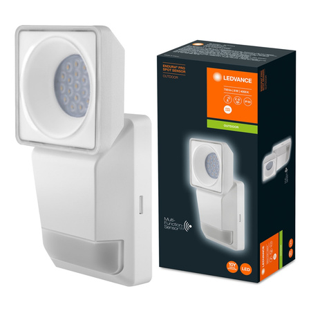 LED-Flutlicht 8W 750lm 4000K IP55 Weiß mit Bewegungs- und Dämmerungssensor LEDVANCE Pro Spot Endura