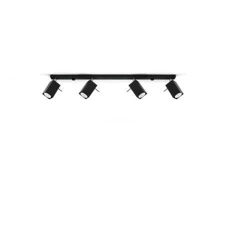 Anbauleuchte MERIDA 4L 4xGU10 Reflektor Halogen Beweglich Minimalistisch Schwarz SOLLUX