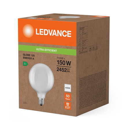 LED-Lampe Sphere E27 G125 11.6W = 150W 2452lm 4000K Neutral 330° Ledvance