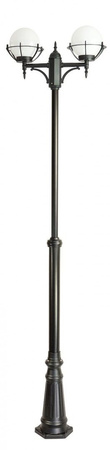 Outdoor-Gartenlampenmast LATERNE E27 Kugeln mit Korb 200 OGMWN 2 KPO 180-280cm schwarz Su-Ma