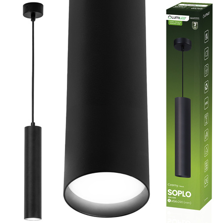 Hängelampe 29cm Reflektor GU10 LED SOPLO Schwarz LUMILED