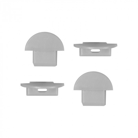 Aluminiumprofil für LED-Streifen eloxiert Einbau 2m mit opalem Lampenschirm und Ecolight-Endkappen