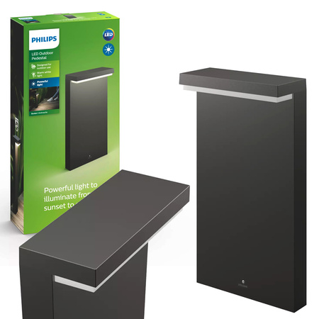 LED-Gartenleuchte für den Außenbereich BUSTAN myGarden 2x4,5W 2700K IP44 Mast 40cm Anthrazit PHILIPS