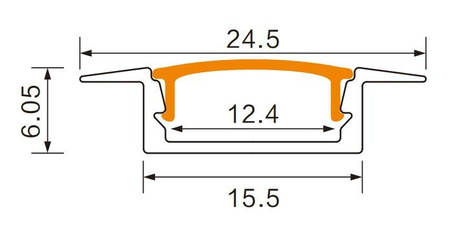 LED-Einbauprofil aus Aluminium Schwarz 2m mit transparentem Diffusor für LED-Streifen + Abdeckkappen Serie P Ecolight