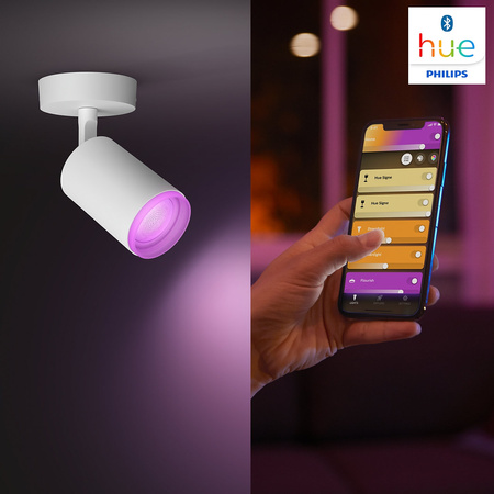 Philips HUE Weiß und Farbe Ambiente Lampe Fugato 1x4.2W Bluetooth Zigbee