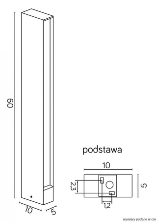 Außenstehende Gartenleuchte LED POST Linea 16702-600 16W 1000lm 4000K Neutral 60cm Su-Ma