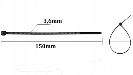 Starker Kabelbinder 3,6x150mm schwarz 100 Stück ECOLIGHT
