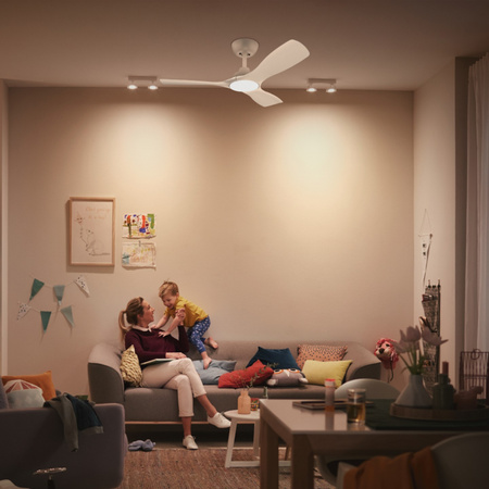 Deckenventilator 28W LED-Deckenleuchte 24W 2650lm 3000/4300/6500K CCT Weiß + Pilot Olas Philips