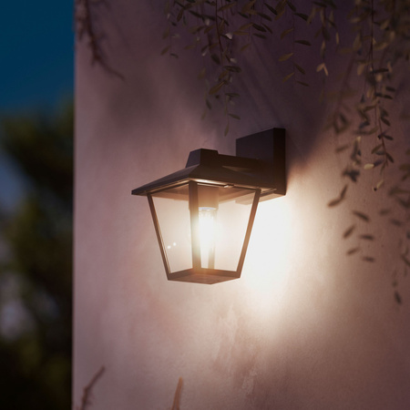 Garten-Wandleuchte Outdoor Laterne E27 IP44 Schwarz Kinno Philips