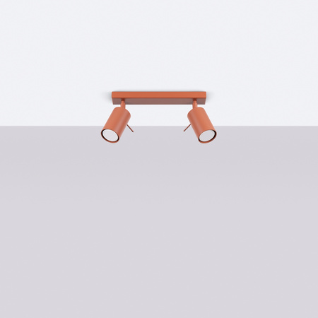 Tuba Spot Reflektor Deckenleuchte 2x GU10 Ocker Rot Ring Bittersüß Schimmer SL.1507 Sollux