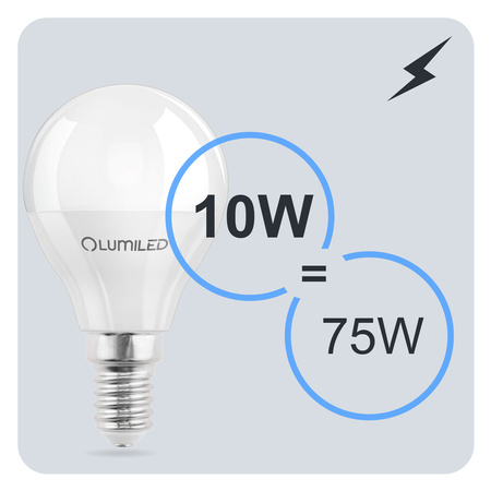 6x LED Lampen E14, Glühbirne P45 Kugeln 10W = 75W 990lm 180° 4000K neutral LUMILED
