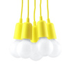DIEGO LED-Pendelleuchte 5xE27 Überhang Gelb SOLLUX