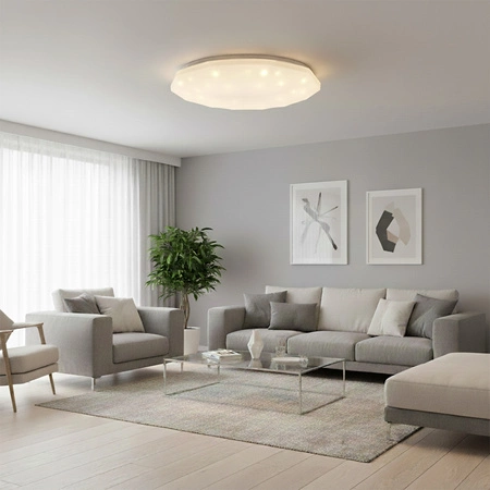 Plafond LED-Deckenleuchte 48W 5300lm CCT 120° Weiß IP44 Pilot Dimmbar Pirius Sanico Goldlux