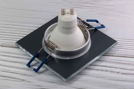 Glas-Einbaustrahler GU10, MR16 Einbauspot HALOGEN Quadrat Fest ARIEL LUMILED