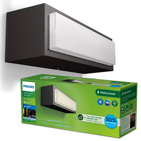 Garten LED-Wandleuchte STRATOSPHERE 3.8W 4000K Neutral IP44 Anthrazit PHILIPS