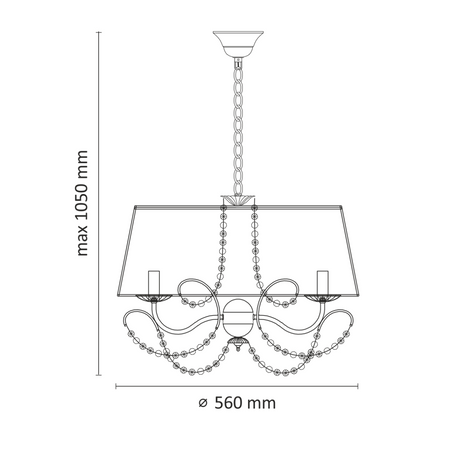 ABBAZIA Deckenpendelleuchte 5xE14 Weiß 120cm - GOLDLUX (Polux)