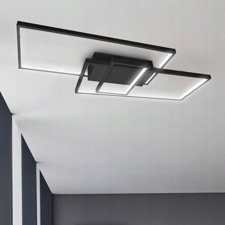 LED Kronleuchter Deckenleuchte 90W CCT GALAXIS VELA Schwarz + Fernbedienung