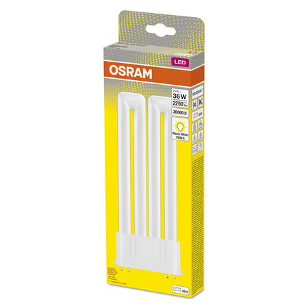 Einseitige LED-Leuchtstofflampe 2G10 20W = 36W 2250lm 3000K Warm 130° DULUX LED F EM & AC Osram