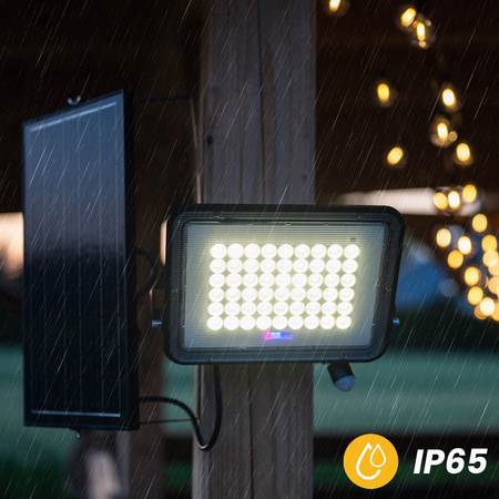 Solar LED Halogenstrahler 200W Gartenlampe 4000K IP65 PIR Bewegungsmelder + Fernbedienung FULGOR LUMILED