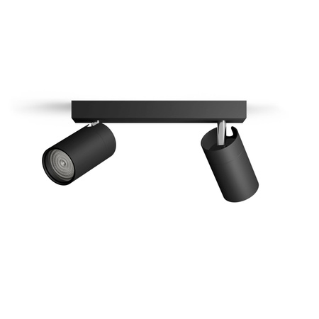Reflektor-Deckenleuchte 2x GU10 IP44 Schwarz Kosipo Philips