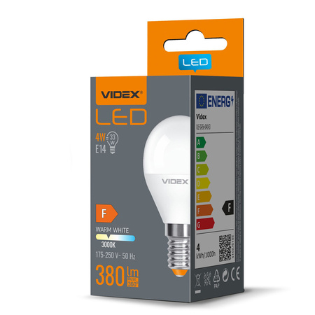 LED Lampen E14 G45 Kugel 4W = 33W 380lm 3000K Warm 240° Videx