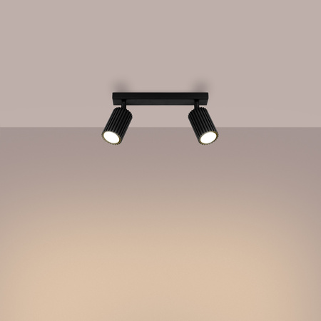 Tuba Spot Reflektor Deckenleuchte 2x GU10 Schwarz Carbon Deep Space SL.1580 Sollux