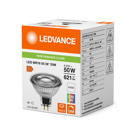 LED-Reflektorlampe GU5.3 MR16 6.8W = 50W 621lm 4000K Neutral 36° CRI90 12V Dimmbar Ledvance
