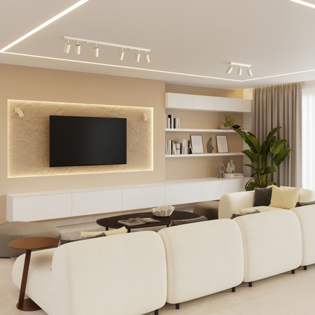 Plafond Tuba Spot Deckenleuchte 3x GU10 Beige Ring Bittersweet Shimmer SL.1497 Sollux