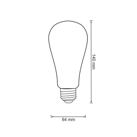 LED-Lampe E27 ST64 4W = 30W 320lm 2200K Warm 360° Glühfaden GOLDLUX (Polux)