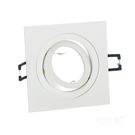 Halogen-Einbauleuchte GU10 MR16 OH28 quadratisch beweglich mattweiß Kobi