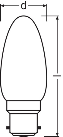 LED Lampen B35 B22d 4W = 40W 470lm 2700K Warmweiß FILAMENT LEDVANCE