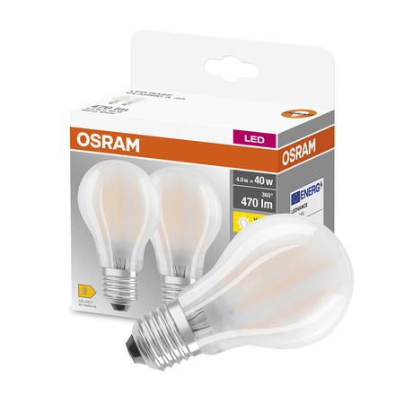 LED Leuchtmittel E27 A60 4W = 40W 470lm 2700K Wärme 320° OSRAM STAR Filament