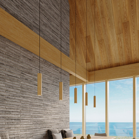 LINO LED Pendel-Deckenleuchte 2xGU10 Naturholz SOLLUX