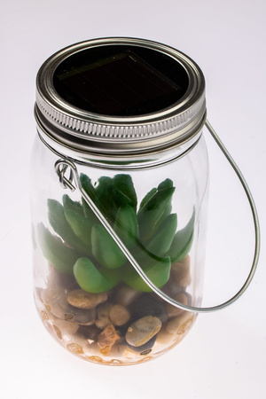 LED-Solar-Gartenlampe Hängeglas für den Garten 13,5cm VO1925 VOLTENO