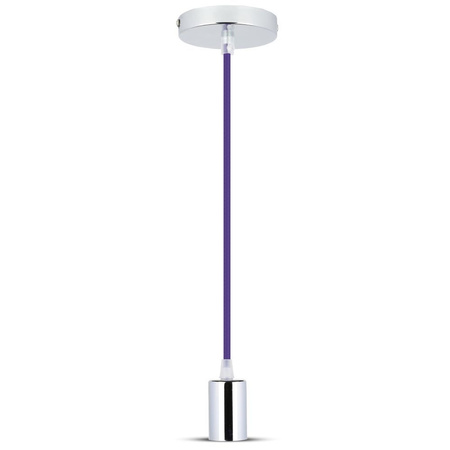 Pendelleuchte E27 Chrom Schirm mit lila Kabel VT-7338 V-TAC