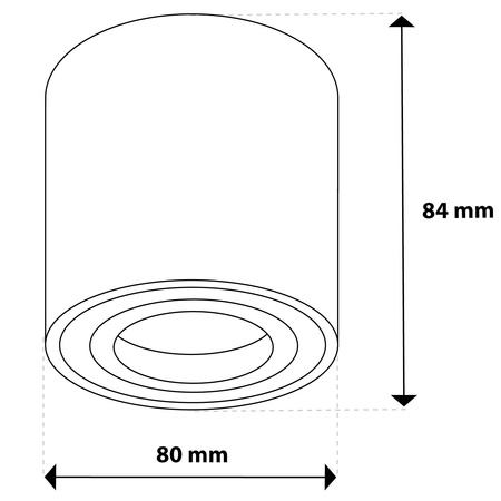 Halogen-Aufbauleuchte GU10, Aufbauspot 84mm beweglich Runde Tube Weiß AMAT-M LUMILED