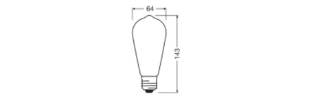 LED-Lampe ST64 E27 3.4W = 40W 470lm 2700K Warm 300° Leistungsklasse Ledvance