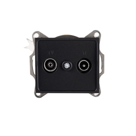 2fach 2-Steckdosen RTV-Steckdose schwarz matt LOGI KANLUX