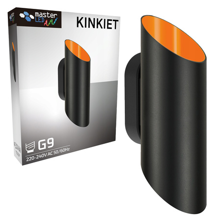 Spot G9 Schwarz Gold Larona Masterled Wall Reflektor Wandleuchte