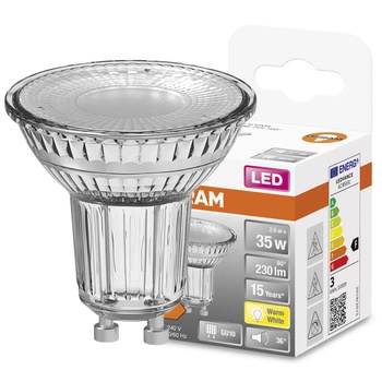 GU10 LED Leuchtmittel 2,6W = 35W 230lm 2700K Warm 36° OSRAM STAR