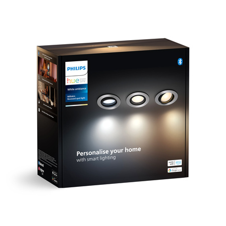 LED Milliskin Einbaumontage 3x 4.2W CCT Rund Beweglich PHILIPS HUE Bluetooth