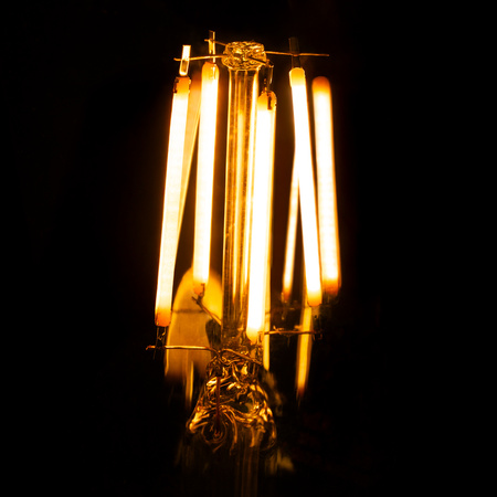 6x LED Lampen E27, Glühbirne ST64 6W = 50W 420lm 360° 2200K warm Glühfaden Edison Smokey LUMILED