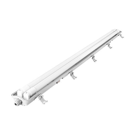 Schlagwettergeschützte Leuchte 120cm 2xT8 G13 IP65 + LED-Leuchtstoffröhren 18W 6500K Cold Masterled