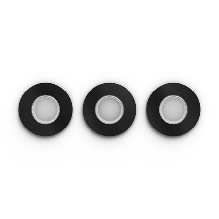 LED Xamento 3x 4.2W IP44 CCT RGB Circular Schwarz PHILIPS HUE Bluetooth Badeinbauleuchte