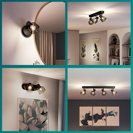 Deckenleuchte Reflektor Plafond 3x E14 LED Schwarz Sleet Philips