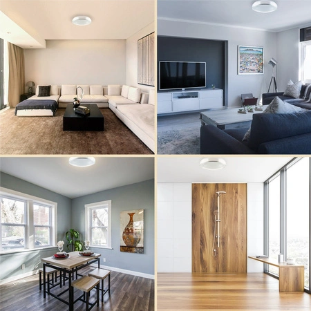 LED Deckenleuchte 16W 4000K SOLEN Deckenleuchte rund IP44 Silber