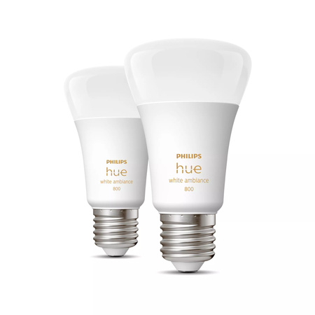 2PAK LED-Glühbirne E27 A60 6W CCT PHILIPS HUE White & Ambiance Bluetooth Zigbee