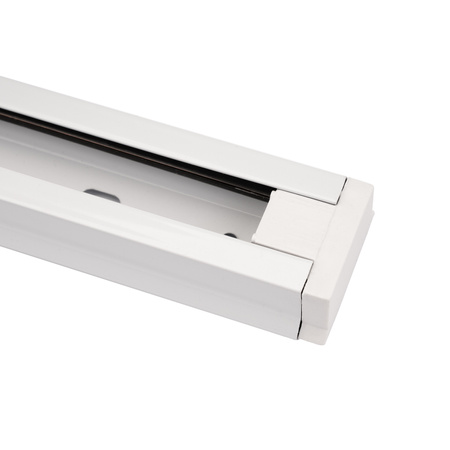 1-Phasen Stromschiene Aluminium, Schiene für Schieneinstrahler 200cm Weiß LUMILED