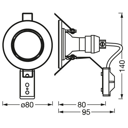 Set aus 3xEinbauleuchten GU10 2,6W 230lm 230V 2700K Warmsilber LED SPOT LEDVANCE