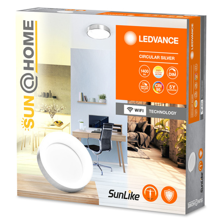 LED-Aufbauplatte 18,5W 500lm CCT Dimmbar Rund Silber SMART+ WiFi Sun@Home Ledvance